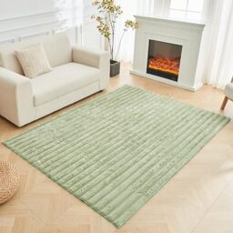 GC GAVENO CAVAILIA Faux Fur Fleece Area Rugs For Living Room Bedroom, Dining Room, Office - Indoor Outdoor Washable Rug Non Slip Floor Mat - Thick Pile Carpet Runner Fluffy Shaggy Rug, 120x170 Cm