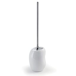 Gedy G-Iside White, Dimensions and Weight: 45.8 x 12 x 11.6 cm & 1.295 kg, Made of Resin and Sand, Toilet Brush Design R&S, Unique