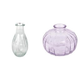 Talking Tables Clear Glass Bud Vase for flowers, s & Talking Tables Lilac Glass Bud Vase for flowers, s Table Decor Bundle