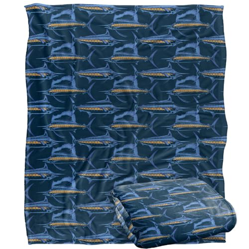 Jq Licensing Billfish Fishing Pattern Silky Touch Super Soft Throw Blanket 152 X 127 Cm