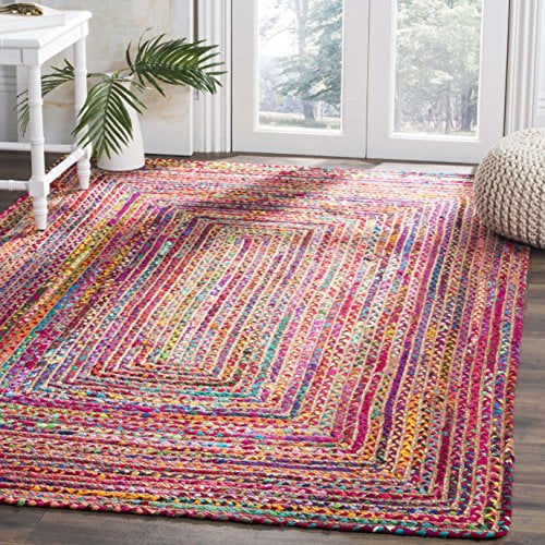 Safavieh Boho Rug for Living Room, Dining Room, Bedroom - Cape Cod Collection, Short Pile, in Red and Multicolor, 122 X 183 cm