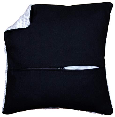 Vervaco Cushion Back with Zip – Black, 45 x 45, cotton, multicoloured, 45 x 45 x 0.3 cm