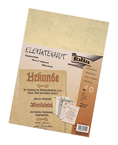Bringmann Folia 951410 ??? Elephant Skin, 110 g/m??, DIN A4, 10 sheets Chamois