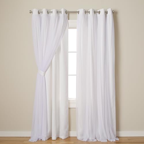 Exclusive Home Curtains Catarina Woven Blackout Grommet Top Panel Pair, Winter White, 52x108, 2 Piece