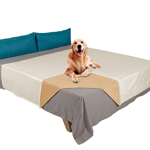 Ameritex Pet Bed Blanket Reversible 100% Waterproof Velvet Super Soft Sofa Bed Blanket 203x250cm Cream Sand