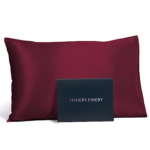 Fishers Finery - 25mm 100% Pure Mulberry Silk Pillowcase (Red, King)