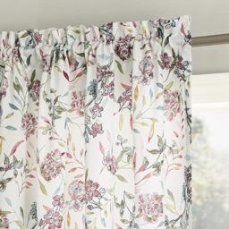 "No. 918 Lily Garden Watercolor Floral Energy Saving Rod Pocket Curtain Panel, 54"" x 63"", Rose Pink"
