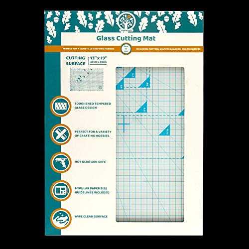 "Oakwood Archer Tempered Glass Cutting Mat 13"" x 19"", One, Clear, AC2007"