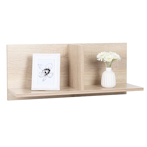 RICOO WM013-ES Wall Shelf 70 x 30 x 22 cm Brown Sonoma Oak Chipboard Wooden Hanging Shelf Wall Bookshelf Picture Shelf Photo Shelf Kitchen Shelf Hanging Wall Shelf Cube Shelf Floating Shelf