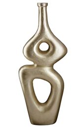 Casablanca Vase Flower Vase Made of Aluminium - Decorative Living Room Gift for Women Birthday Mother's Day - Colour: Gold Height 38.5 cm