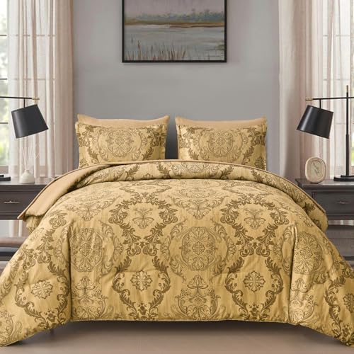 Comforter Set, Soft Microfiber Comforter Bedding Sets -Comforter, Flat Sheet, Fitted Sheet, Pillow Shams, Pillowcases YS01AB090728Q7U-A