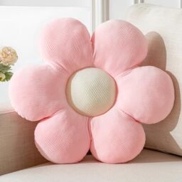 Vdoioe Flower Pillow, Flower Shaped Throw Pillow Cushion Seating Pink Flower PlushThrow Pillow Floor Pillows Home Decorative Seating Cushions