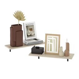 Furinno ROSSI Floating Shelves for Wall Set of 2, 23-Inch Wall Shelf, Floating Shelf, Wall Mounted Shelves, for Bathroom, Bedroom, Living Room, Metropolitan Pine