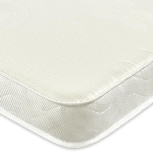 Starlight Beds Single Foam Mattress. 4 Inch Deep Firm Foam, Medium-Firm, White, 3ft Single (90 x 190 x 10cm)