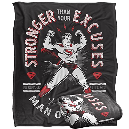 SUPERMAN Blanket, 152 x 127 cm Dad Stronger Than Your Excuses Silky Touch Super Soft Throw Blanket