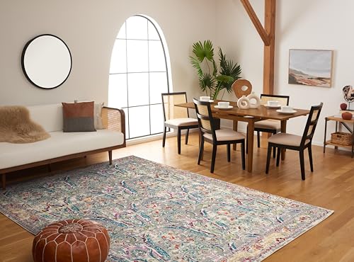 Safavieh Grace Vintage Inspired Rug, Woven Polyester Carpet in Grey / Light Blue, 243 X 304 cm