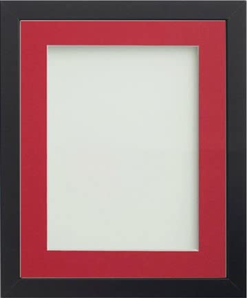 Frame Company Allington Black Photo Frame with Red Mount, 16x12 for 14x10 inch, fitted with perspex