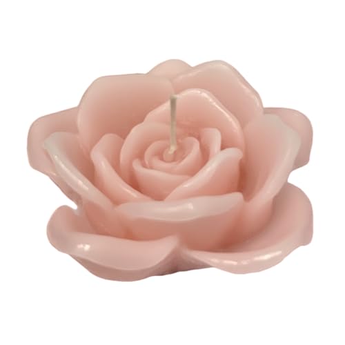 Cereria Di Giorgio - Rose Shaped Candle - Peach Colour - Diameter 10 cm Height 5 cm - Gift Bag - Handmade