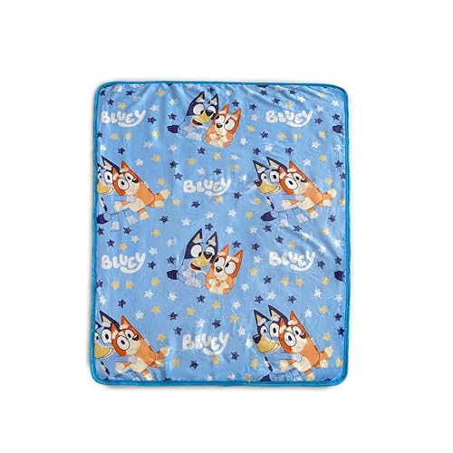 "Northwest Bluey Silk Touch Sherpa Throw Blanket, 40"" x 50"", Happy Times"