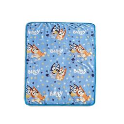 "Northwest Bluey Silk Touch Sherpa Throw Blanket, 40"" x 50"", Happy Times"