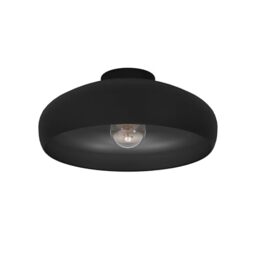 Eglo Mogano Flush Ceiling Light, Black Metal Industrial Design Lighting