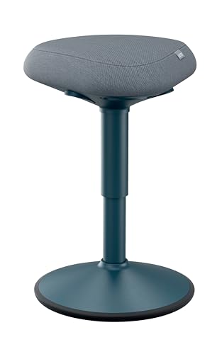 Leitz Ergo Active Sitting Stool with Unique Dual Density Foam Comfort Cushion, Height Adjustable 47 to 64cm, 100% Post Consumer Recycled Seat Cover, Supports 110kg, Ergo Range, Dark Grey, 65440089