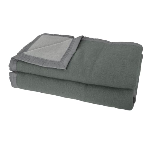 Poyet Motte - Aubisque Wool Blanket - Charcoal Grey/Mouse Grey, Anthracite/Souris, 240x180 cm