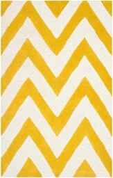 Safavieh Modern Indoor Hand Tufted Runner Area Rug, Cambridge Collection, CAM139, in Gold / Ivory, 76 X 244 cm for Living Room, Bedroom or Any Indoor Space