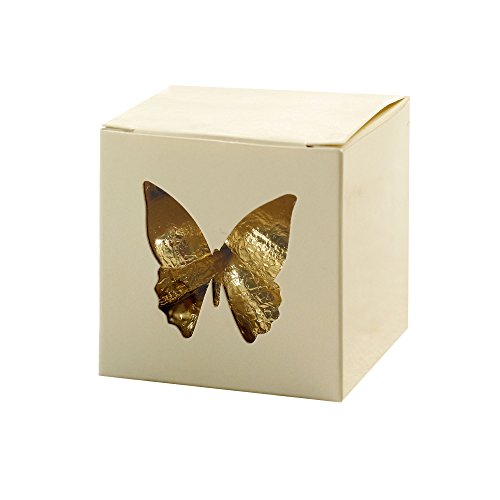 Neviti Elegant Butterfly Favour Box, Ivory, Pack of 10