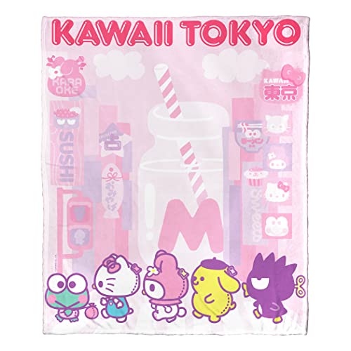 "Northwest Hello Kitty Silk Touch Throw Blanket, 50"" x 60"", Kawaii Tokyo"