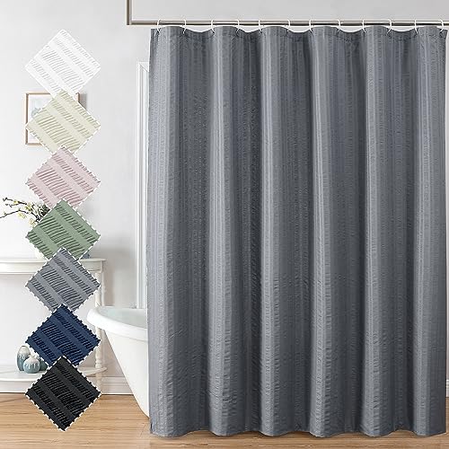 "Aiyufeng Moga Grey Shower Curtain Hotel Luxury Quality, Fabric Shower Curtains for Bathroom, Water Repellent and Machine Washable, Standard Size, 72"" Wx 72"" L"