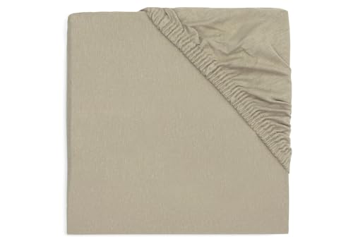 Jollein Jersey Fitted Sheet, Olive Green, 70 x 140 cm, 100% Cotton, Fitted Sheet, Olive Green