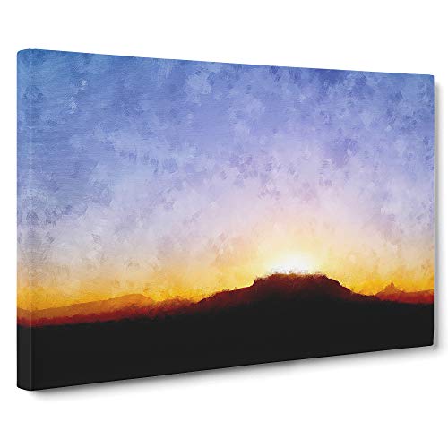 Table Mountain at Sunset Canvas Print - Gallery Wrapped 30mm Frame Wall Art - 30x20 inches - Ready to Hang - Abstract Landscape Picture - Living Room Bedroom Lounge Office