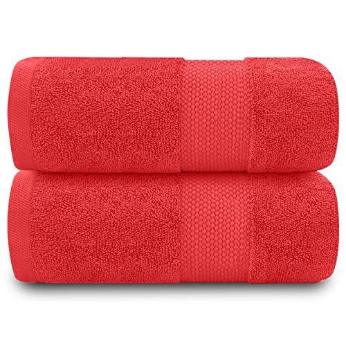 GAVENO CAVAILIA Fade Resistant Bathroom Set, 700 GSM Premium Quality Extra Absorbent 100% Cotton Bath Towel, Egyptian, Wine, 2PK Bath Sheet, 555711