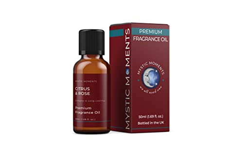Mystic Moments - Citrus Rose Fragrance Oil - 50ml - Citrus Rose notes create a fresh floral citrus scent for candles, soaps, wax melts and diffusers.