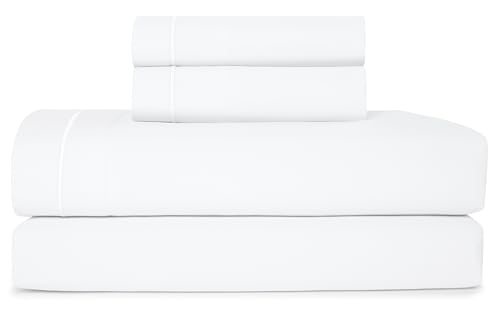 CASUAL LIVING 32631 King Size Hotel Style Premium Silky Ultra-Soft Luxury Cooling Technology Machine Washable Quick Dry Anti-Wrinkle Bedding 4-Piece Sheets and Pillowcases Set, King, White