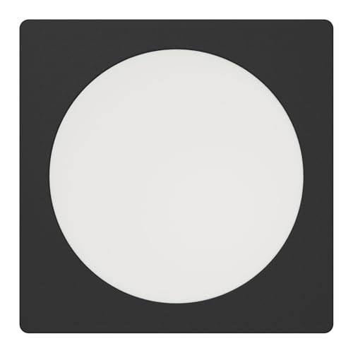 Eglo Recessed LED Ceiling spot Fueva 6, Square Spotlight, Ceiling lamp Made of Plastic in Black and White, Warm White-Cold White, 16.6 x 16.6 cm