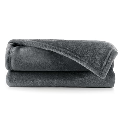 DecoKing Deluxe Microfibre Fleece Super Soft Touch Snug Blanket/Sofa Bed Throw Charcoal Grey 150x200 cm Mic