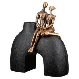 Casablanca Vase Movement – Resin – Black – Metallic Look – Width 23 cm – Man – Woman Shape