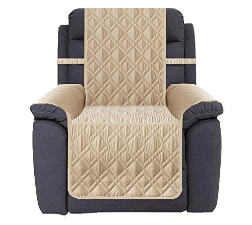 Ameritex Waterproof Nonslip Recliner Cover Stay in Place, Dog Chair Cover Furniture Protector, Ideal Recliner Slipcovers for Pets and Kids (30'', Beige)