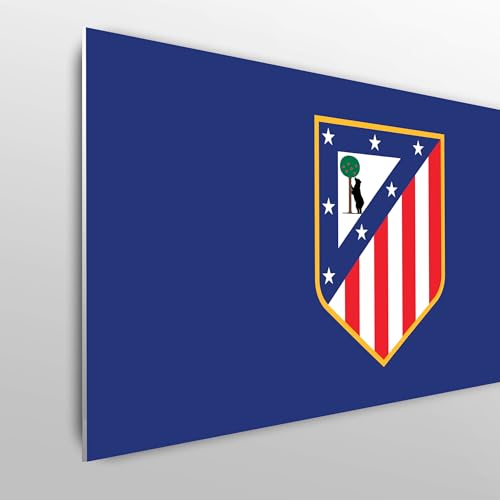 fan decor Licensed Décor Atlético de Madrid Double Headboard - 150cm (w) x 75cm (h) - Full Colour Crest on Brand Blue