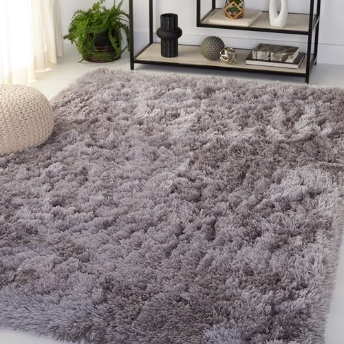 Safavieh Shaggy Indoor Hand Tufted Rectangle Area Rug, Artic Shag Collection, SG270, in Grey, 91 X 152 cm for Living Room, Bedroom or Any Indoor Space