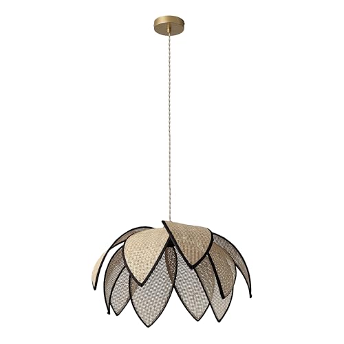 OSRAM Decor Rattan Lotus Pendant Light 480mm E27 Brown, Rattan, Metal, Natural, for Living Room and Bedroom