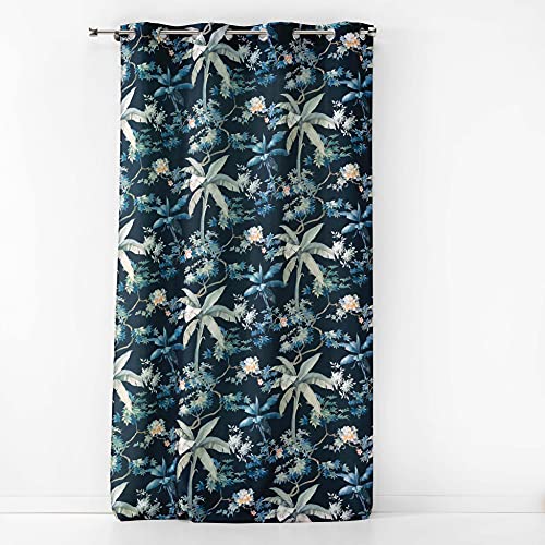Douceur d'Interieur 140 x 260 cm Eyelet Curtain, Blue