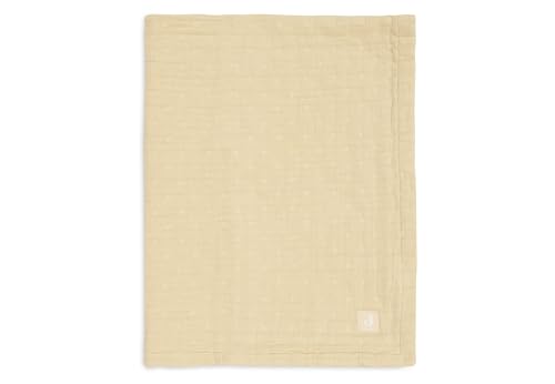 Jollein Jacquard Baby Blanket - Vanilla - 75x100cm - 100% Cotton - GOTS Certified - 0.5 TOG - Muslin Baby Blanket - Breathable & Skin Friendly - For Cradle & Cot