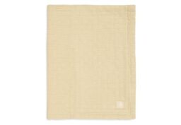 Jollein Jacquard Baby Blanket - Vanilla - 75x100cm - 100% Cotton - GOTS Certified - 0.5 TOG - Muslin Baby Blanket - Breathable & Skin Friendly - For Cradle & Cot