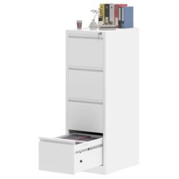 DWVO 4 Drawer Filing Cabinet Lockable Steel Home Office White 62x45x133cm