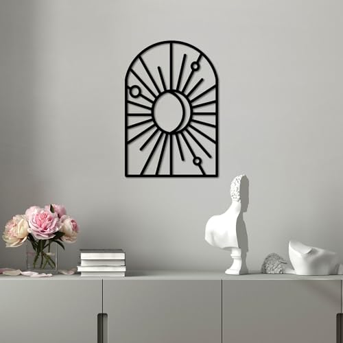 Stylish Black Decorative Metal Wall Accessory, 50 x 34 cm, 100% Metal (1.5 mm), Easy Wall Mounting, Perfect for Modern Home Decor