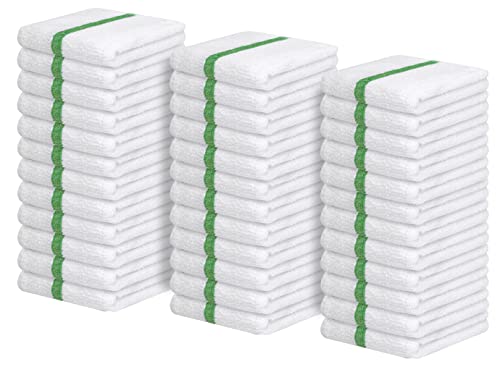 "Avalon Terry Bar Mop Towels Value Pack of 36, Size 16""x19"", Absorbent and Durable, Multipurpose, Cotton, Reusable Shop Rags (Green)"