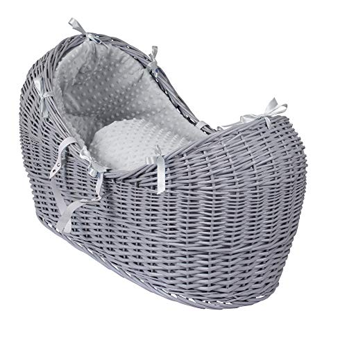 Clair de Lune - Dimple Noah Pod Bedding Set - Universal Noah Pod Dressing Covers Set - Made in Great Britain (Basket is NOT Included) - Grey